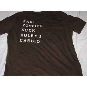 T-Shirt Zombieland Rule 1 Mens Zombie Size XS Boys XXL Tee Shirt Brown Merona